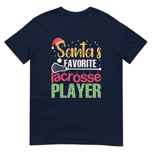 Adult Santa's Favorite Lax Player Short-Sleeve T-Shirt Coast 2 Coast Lax USA