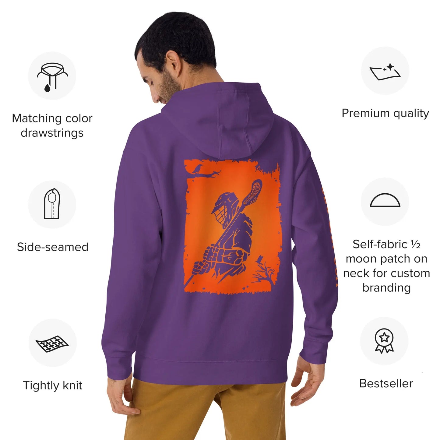 Adult Fall/Halloween Lacrosse Player Hoodie Coast 2 Coast Lax USA