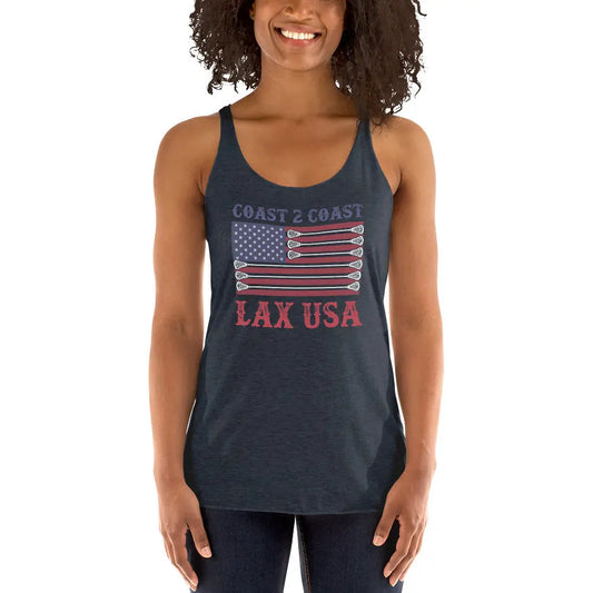 Women's American Racerback Tank Coast 2 Coast Lax USA