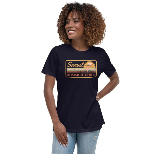 Women's Sunset Lacrosse Relaxed T-Shirt Coast 2 Coast Lax USA
