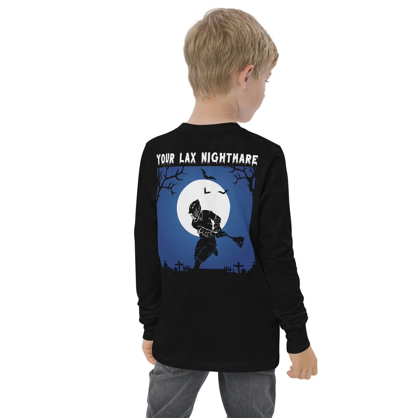 Halloween Lacrosse Your Lax Nightmare Youth long sleeve tee Coast 2 Coast Lax USA