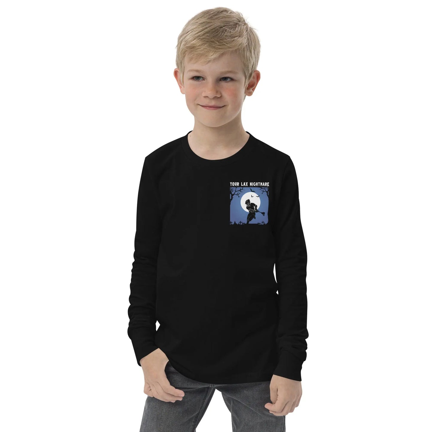Halloween Lacrosse Your Lax Nightmare Youth long sleeve tee Coast 2 Coast Lax USA