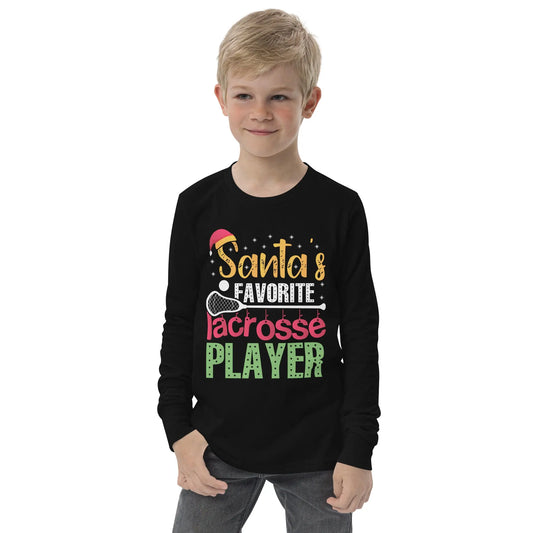 Youth Santa's Favorite Lax Player long sleeve tee Coast 2 Coast Lax USA