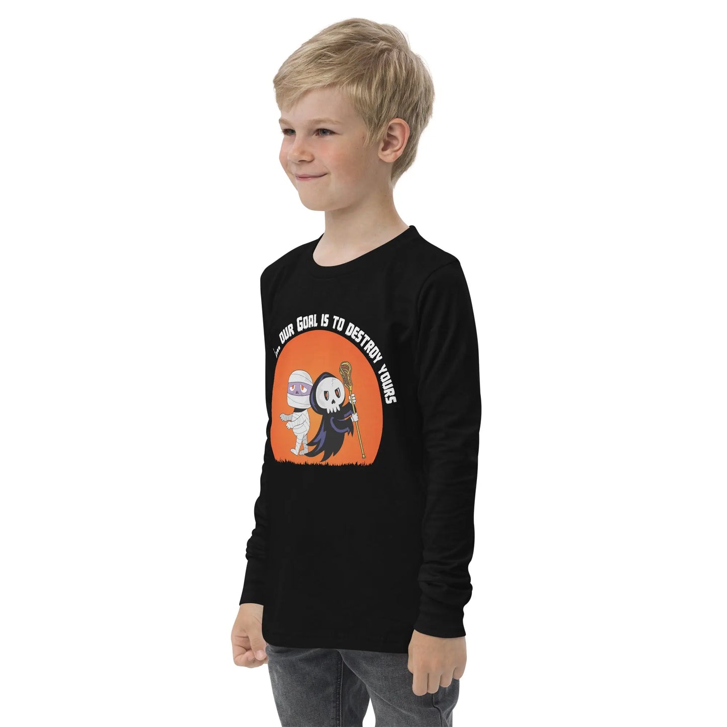 Halloween Lacrosse Defense Youth long sleeve tee Coast 2 Coast Lax USA
