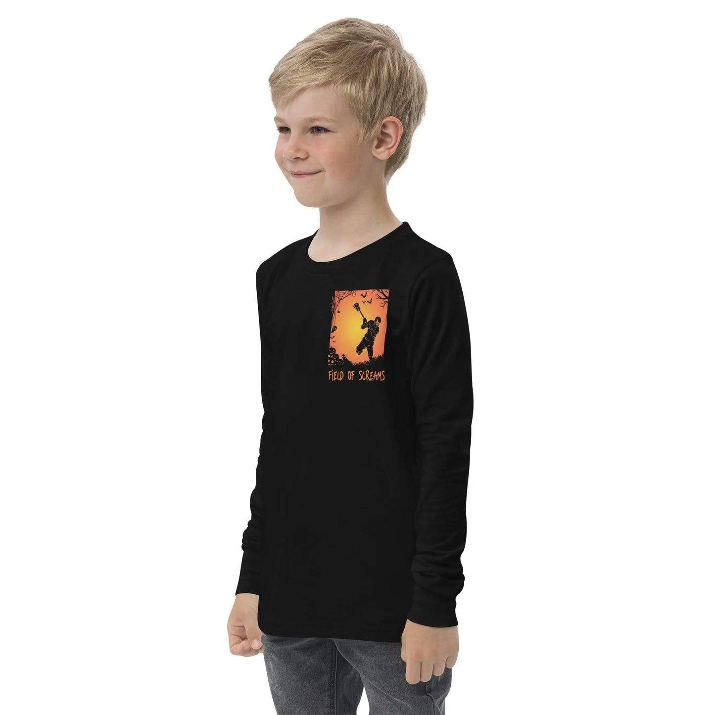 Halloween Lacrosse of Screams Youth long sleeve tee Coast 2 Coast Lax USA