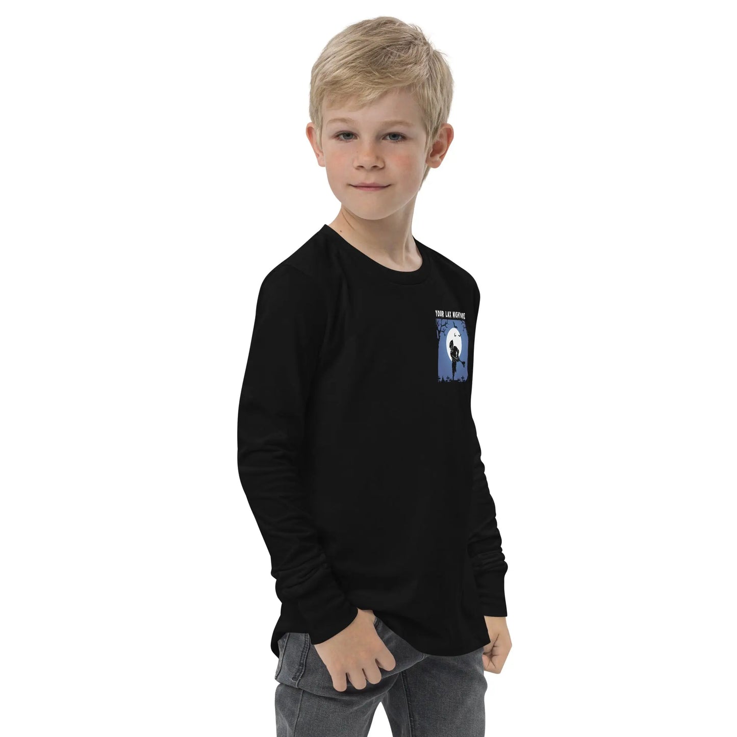 Halloween Lacrosse Your Lax Nightmare Youth long sleeve tee Coast 2 Coast Lax USA