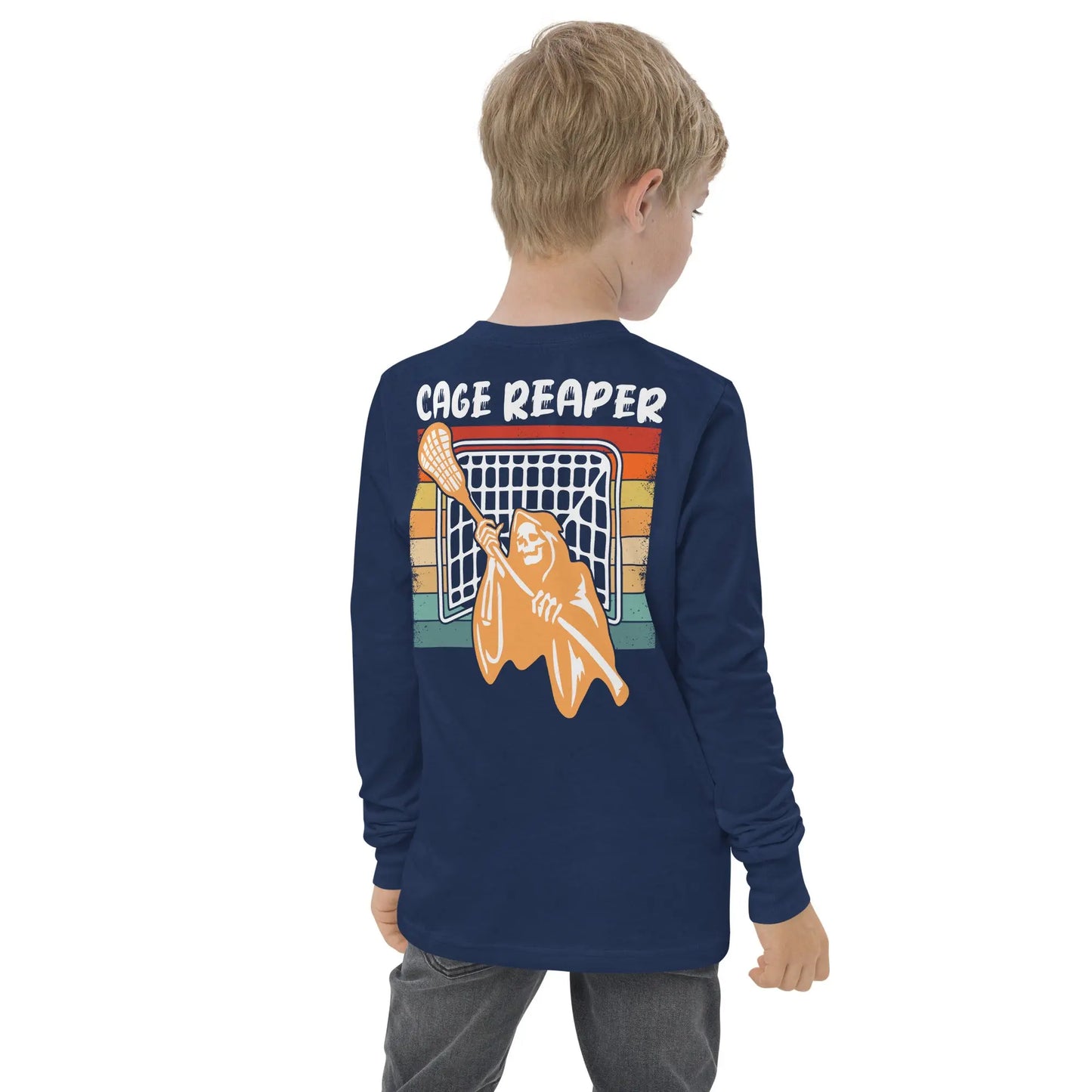 Youth Halloween Cage Reaper long sleeve tee Coast 2 Coast Lax USA