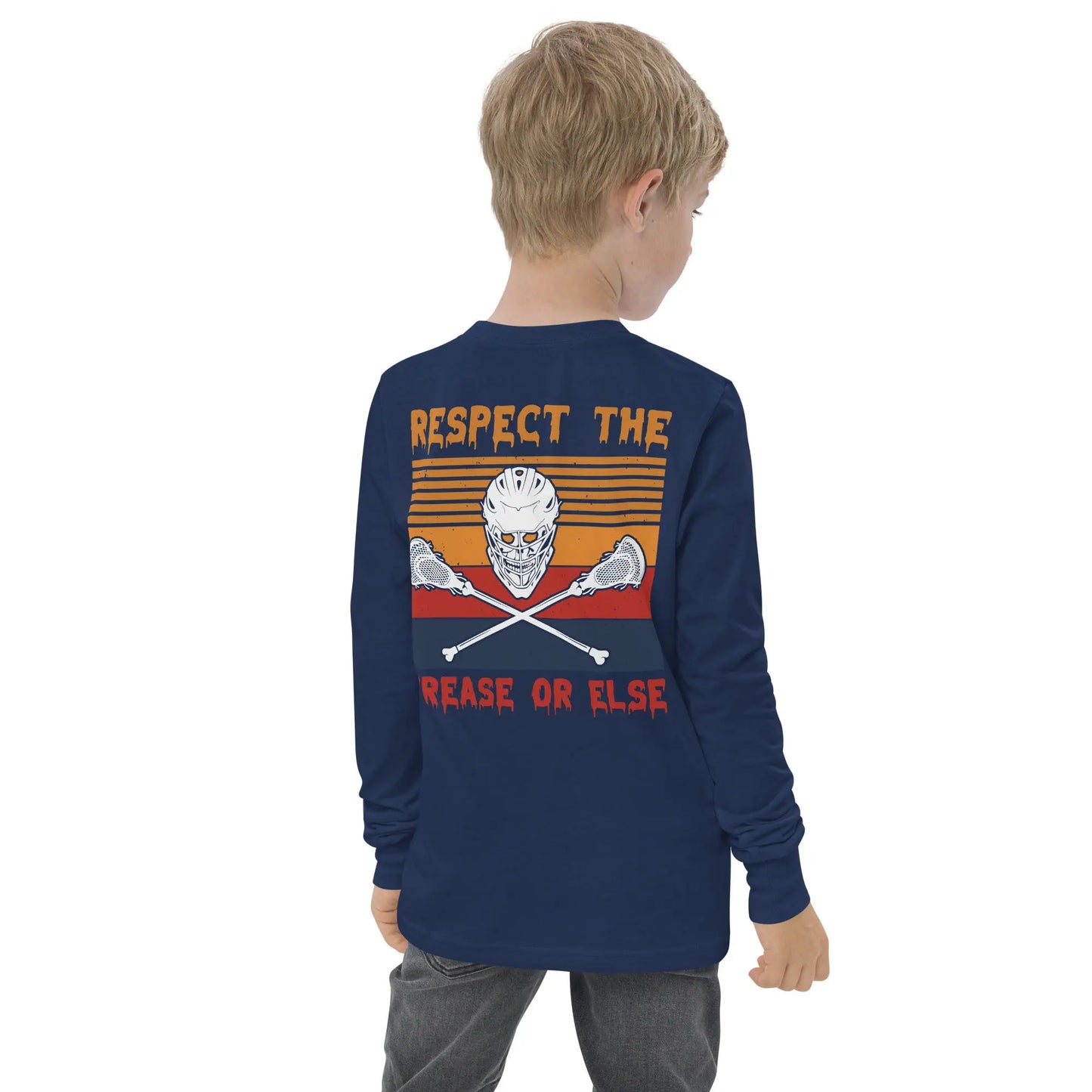 Youth Respect the Crease Lacrosse long sleeve tee Coast 2 Coast Lax USA