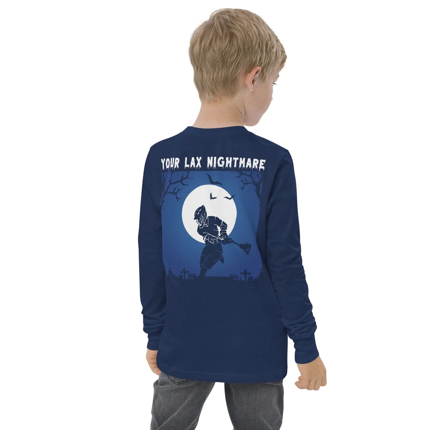 Halloween Lacrosse Your Lax Nightmare Youth long sleeve tee Coast 2 Coast Lax USA