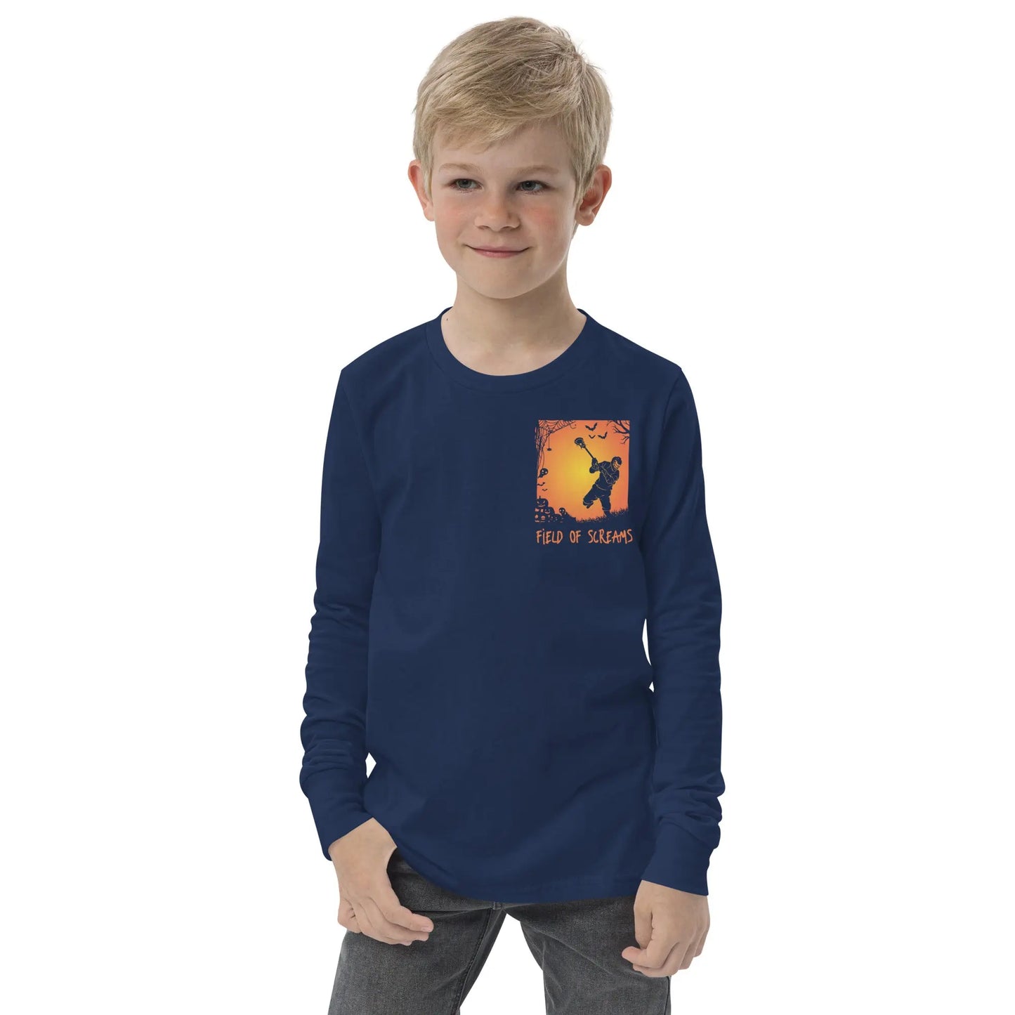 Halloween Lacrosse of Screams Youth long sleeve tee Coast 2 Coast Lax USA