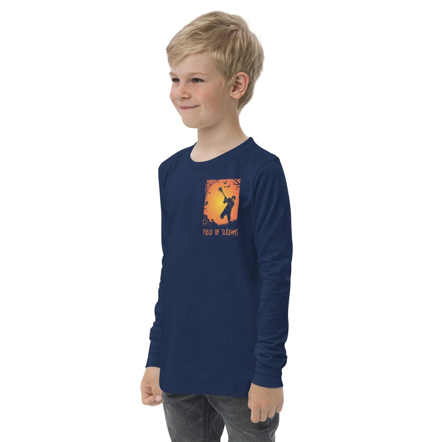 Halloween Lacrosse of Screams Youth long sleeve tee Coast 2 Coast Lax USA