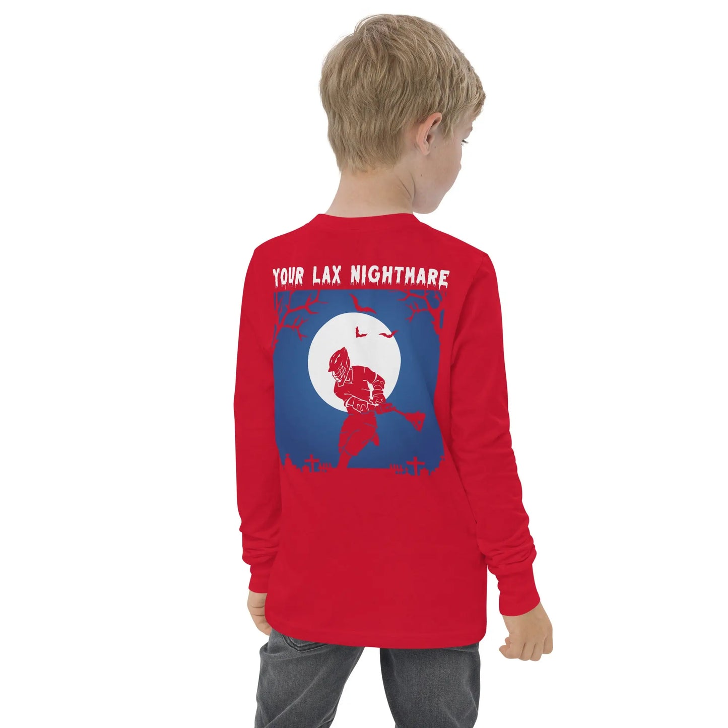 Halloween Lacrosse Your Lax Nightmare Youth long sleeve tee Coast 2 Coast Lax USA