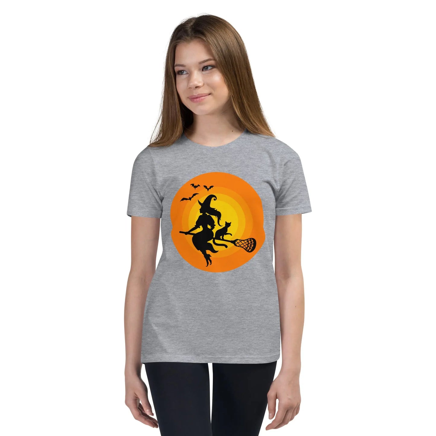 Halloween Lacrosse Witch Youth Short Sleeve T-Shirt Coast 2 Coast Lax USA