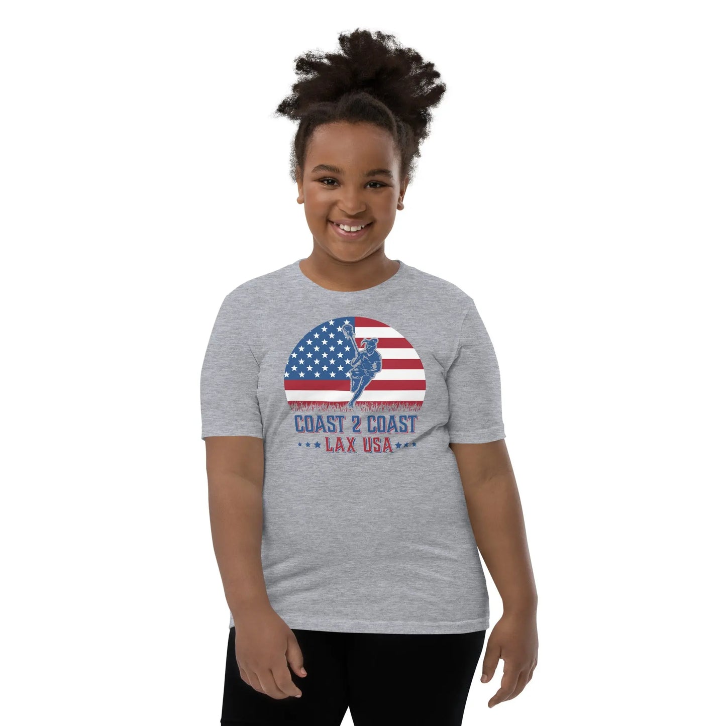 All American C2C Lax USA Lacrosse Girl Youth Sleeve T-Shirt Coast 2 Coast Lax USA