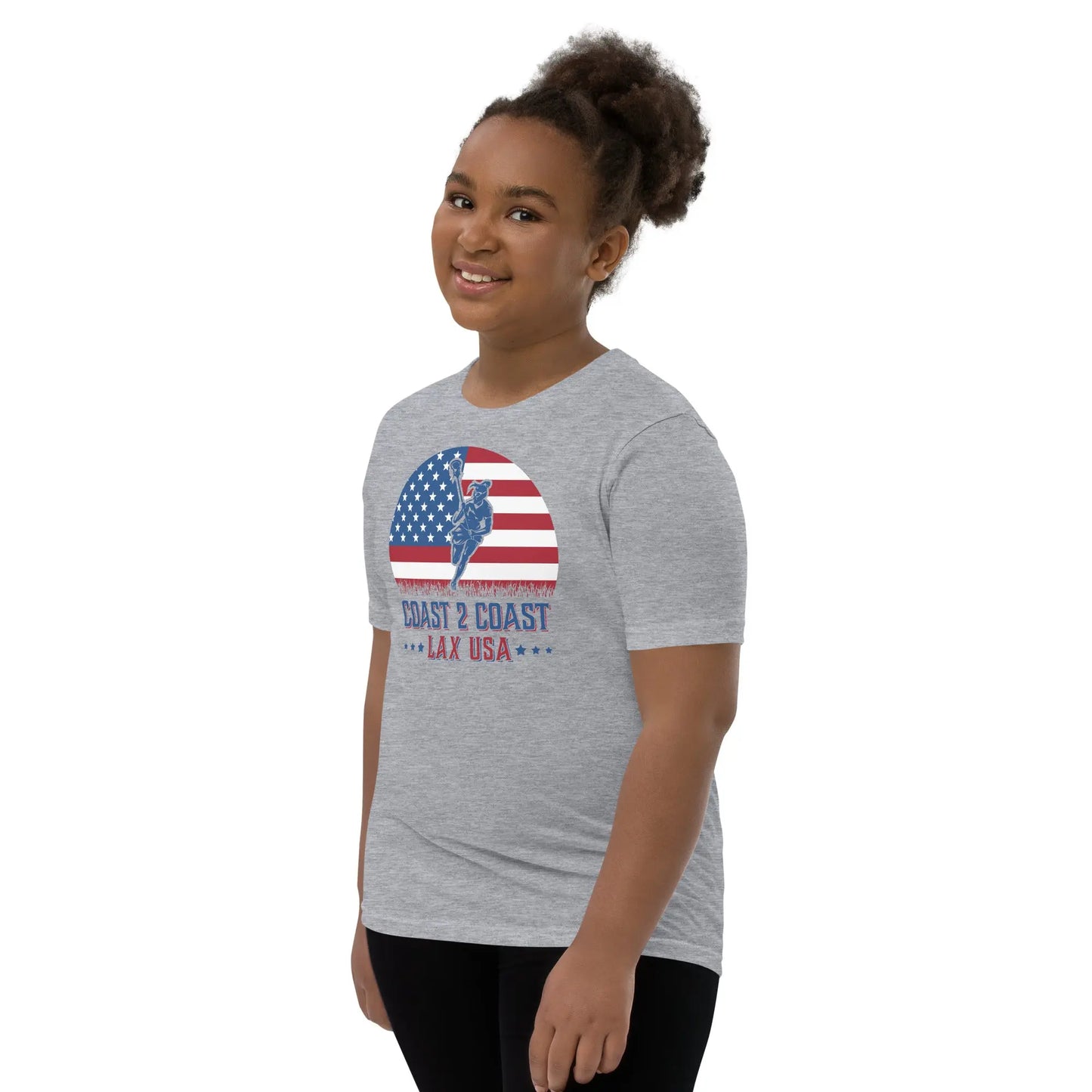 All American C2C Lax USA Lacrosse Girl Youth Sleeve T-Shirt Coast 2 Coast Lax USA