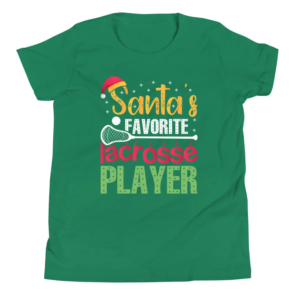 Youth Santa's Favorite Lacrosse Player Short Sleeve T-Shirt Coast 2 Coast Lax USA