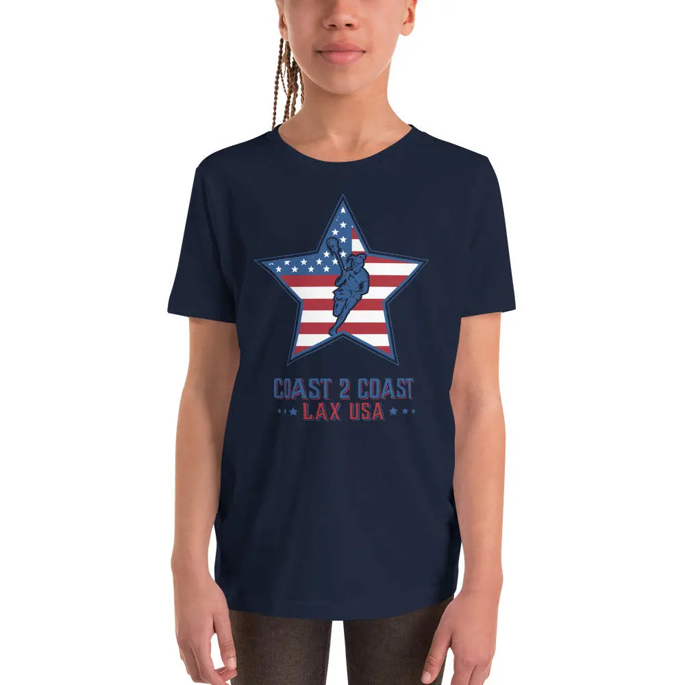 All American Short Sleeve T-Shirt Coast 2 Coast Lax USA