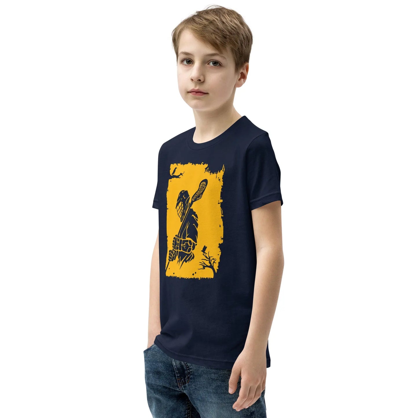 Youth Lacrosse Player Short Sleeve T-Shirt Coast 2 Coast Lax USA