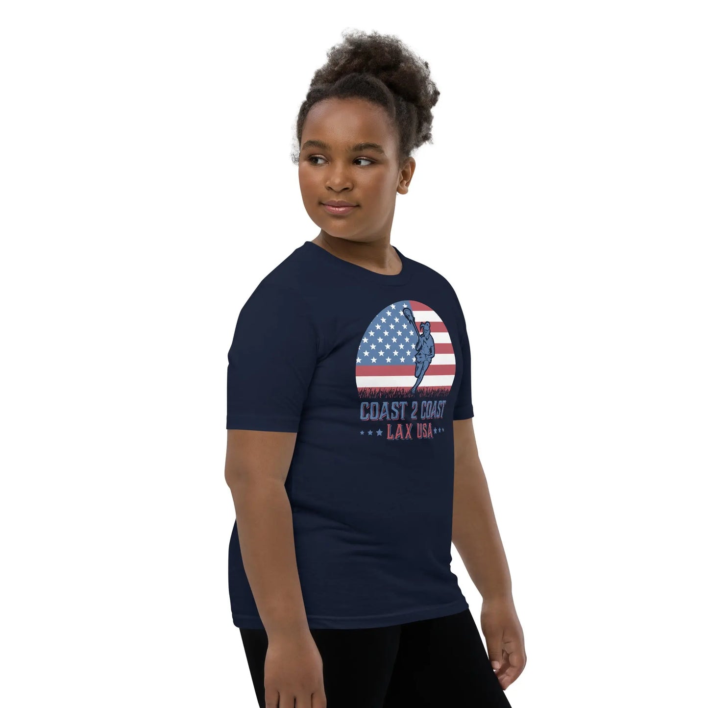 All American C2C Lax USA Lacrosse Girl Youth Sleeve T-Shirt Coast 2 Coast Lax USA