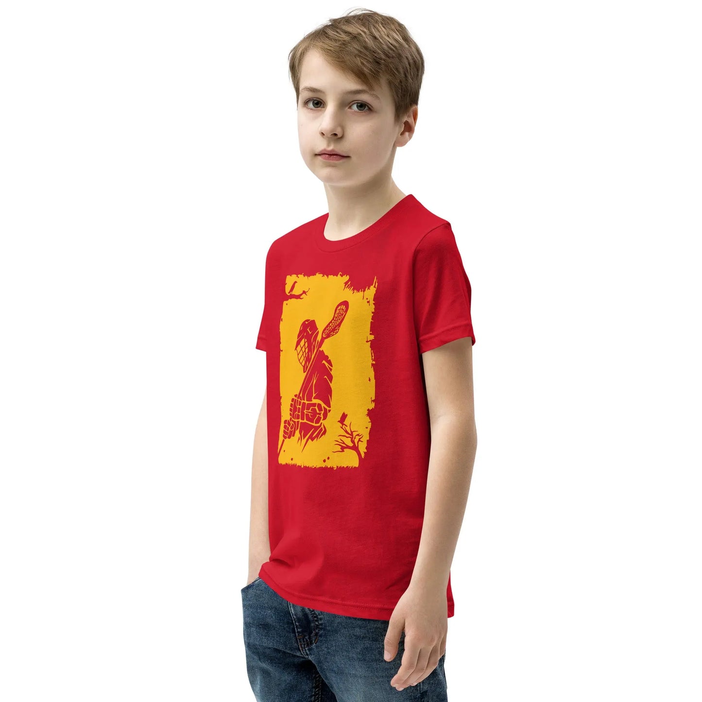 Youth Lacrosse Player Short Sleeve T-Shirt Coast 2 Coast Lax USA