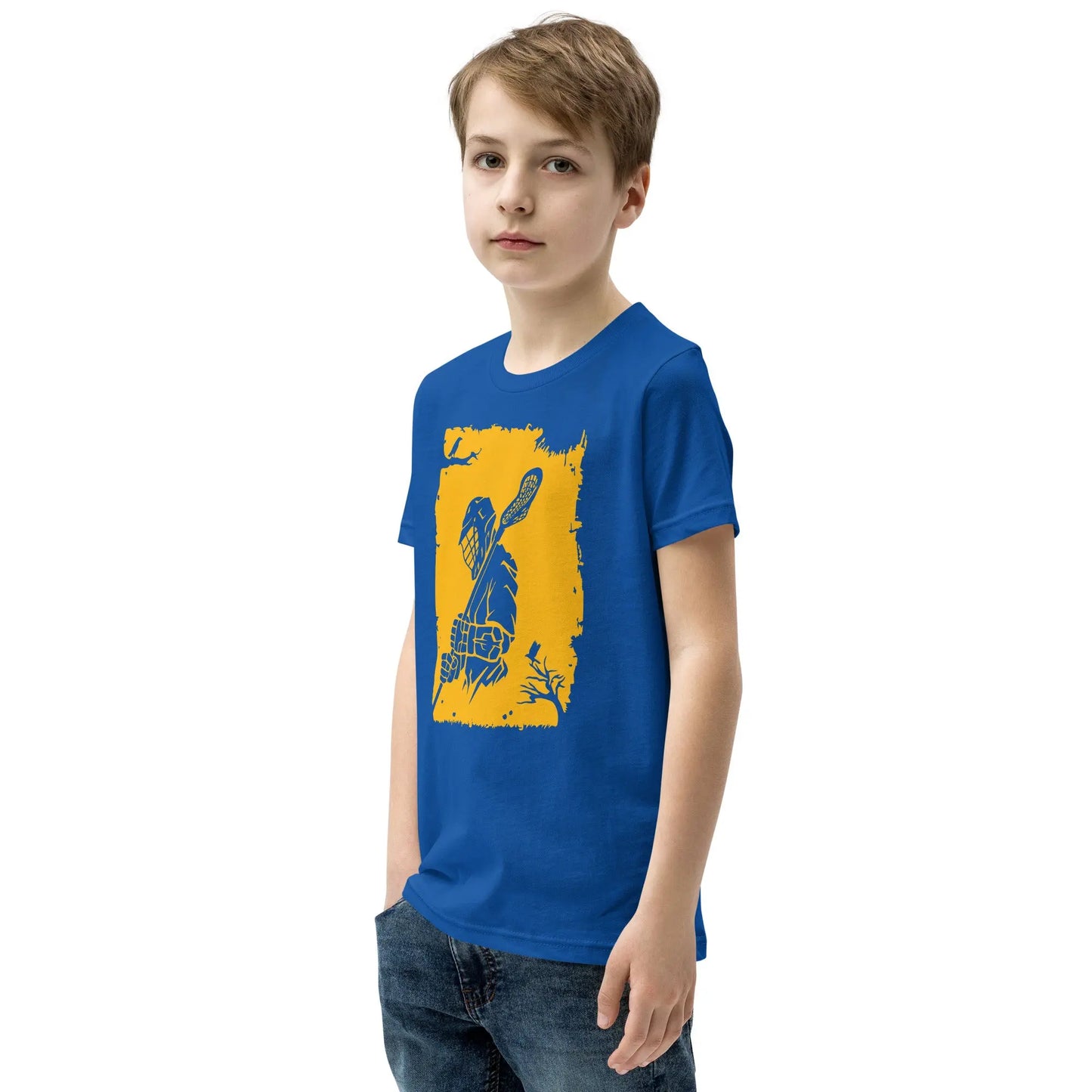Youth Lacrosse Player Short Sleeve T-Shirt Coast 2 Coast Lax USA
