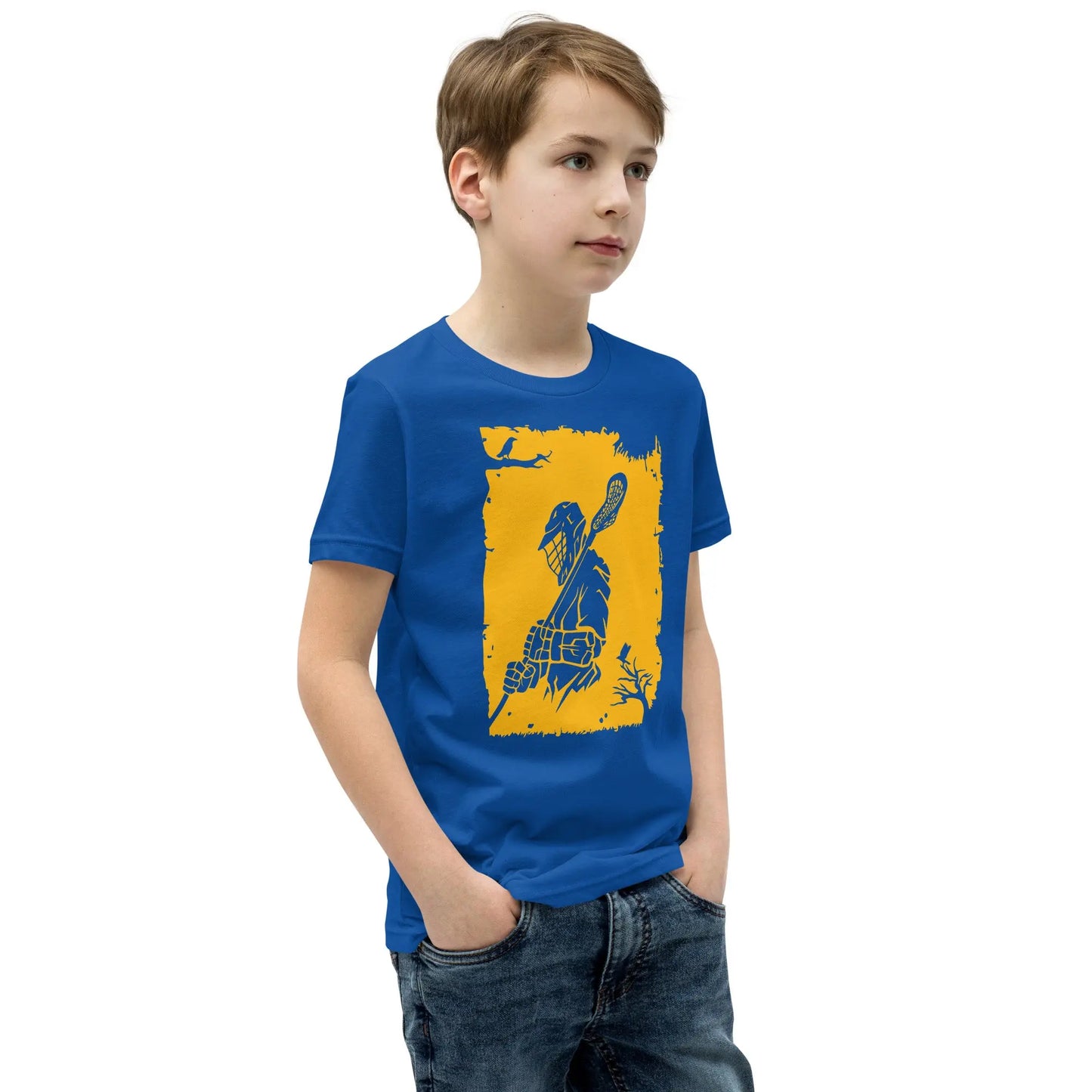 Youth Lacrosse Player Short Sleeve T-Shirt Coast 2 Coast Lax USA