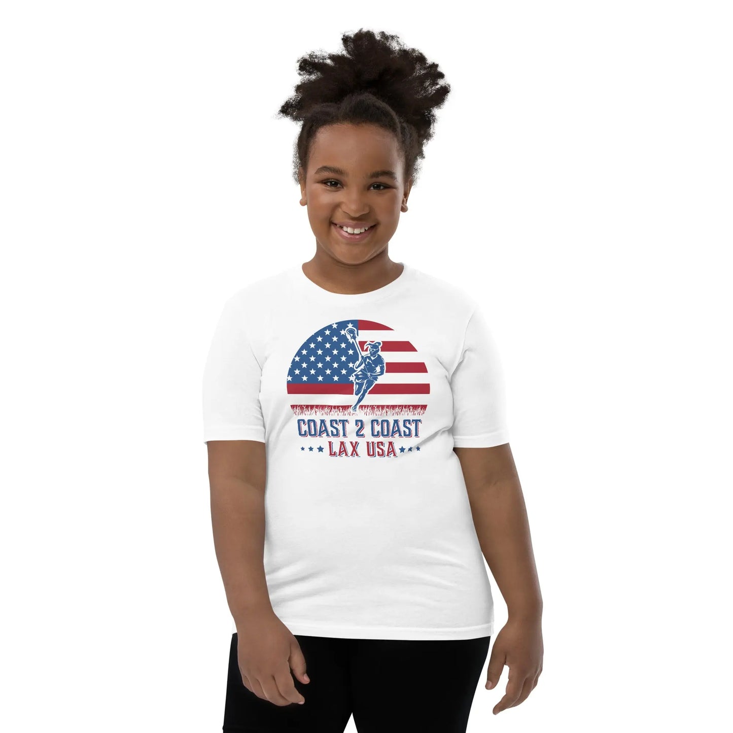 All American C2C Lax USA Lacrosse Girl Youth Sleeve T-Shirt Coast 2 Coast Lax USA