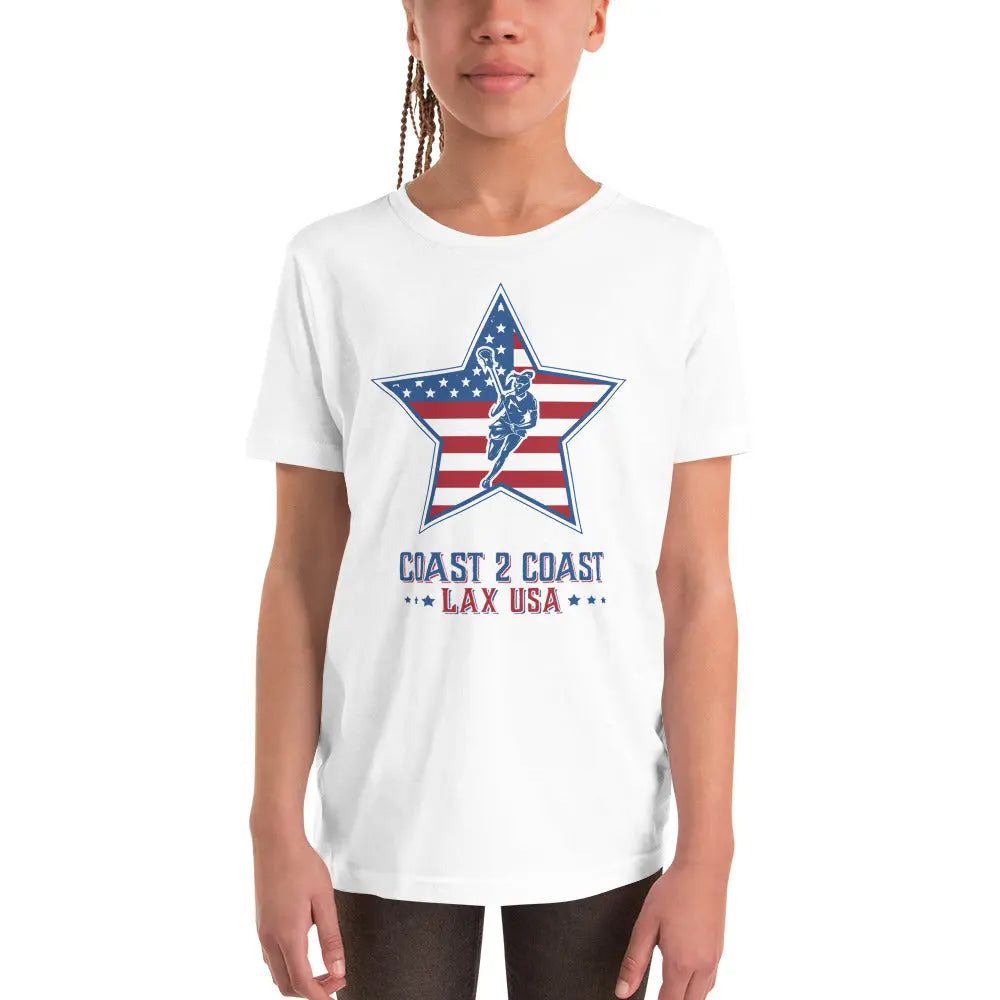 All American Short Sleeve T-Shirt Coast 2 Coast Lax USA