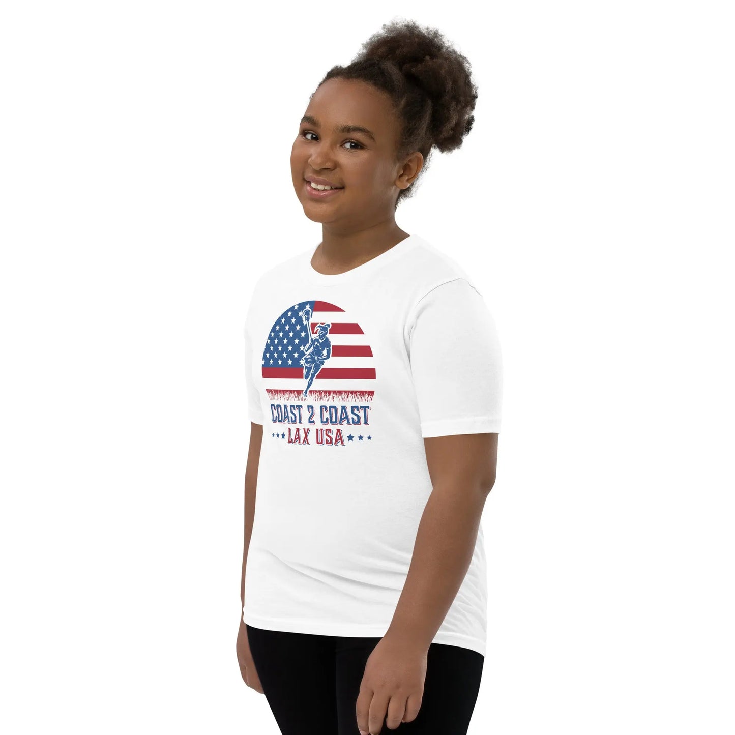 All American C2C Lax USA Lacrosse Girl Youth Sleeve T-Shirt Coast 2 Coast Lax USA