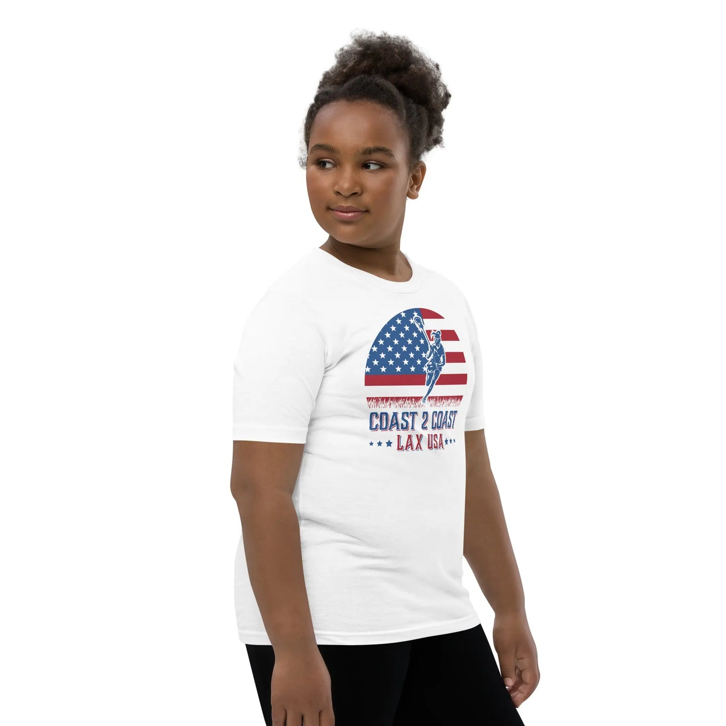 All American C2C Lax USA Lacrosse Girl Youth Sleeve T-Shirt Coast 2 Coast Lax USA