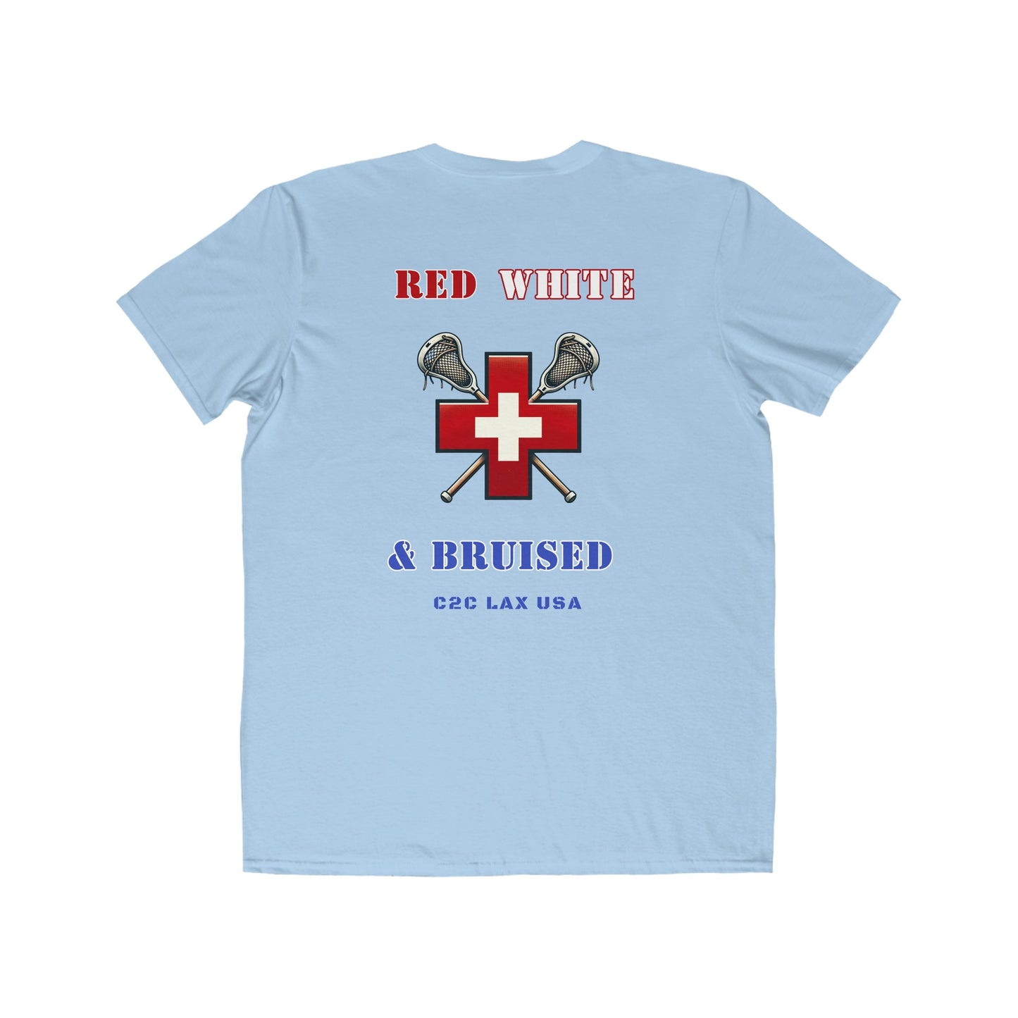 Red White and Blue - Bruised Men's Lightweight Fashion Tee