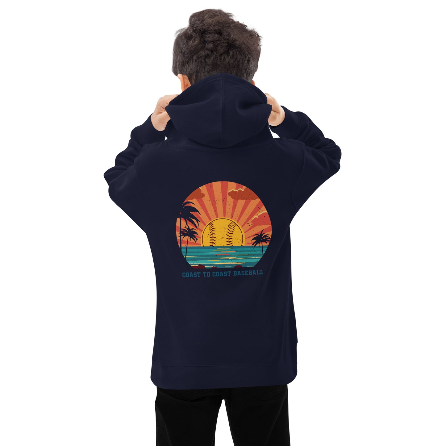 Kids Coastal Baseball fleece hoodie