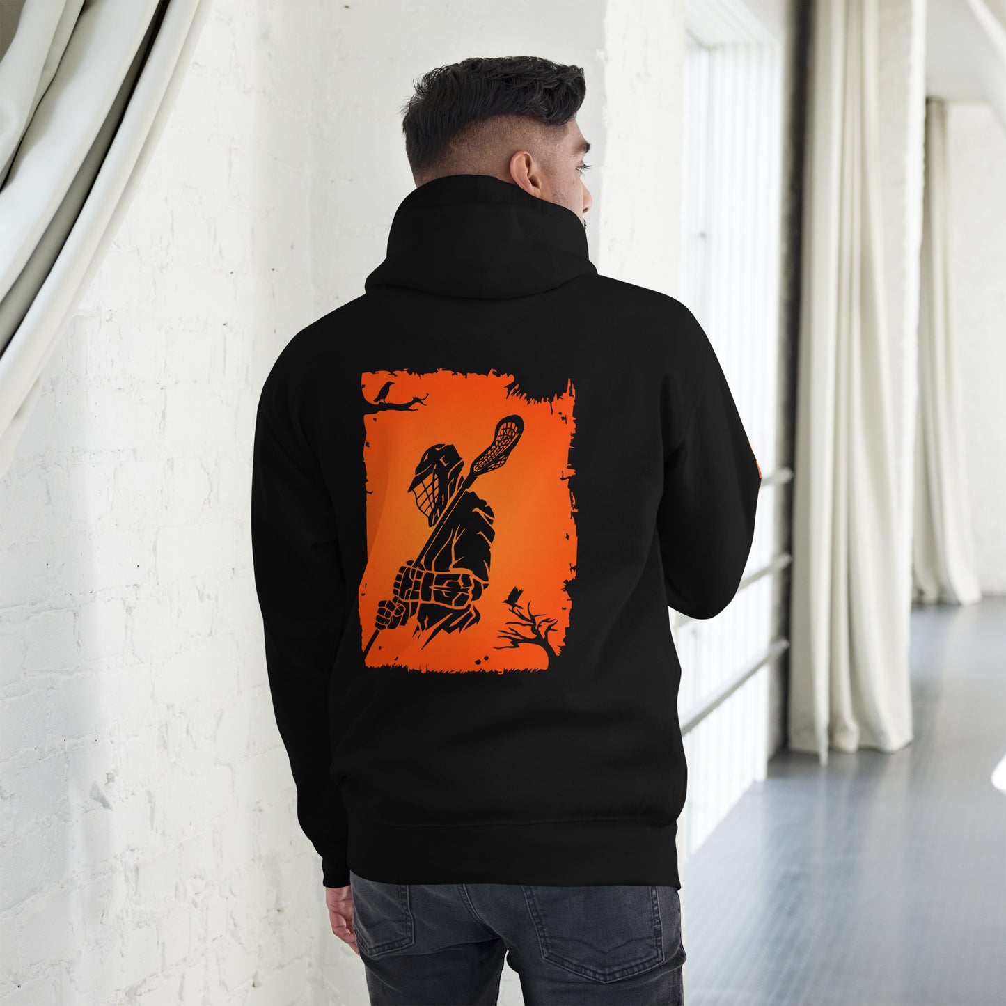 Adult Fall/Halloween Lacrosse Player Hoodie