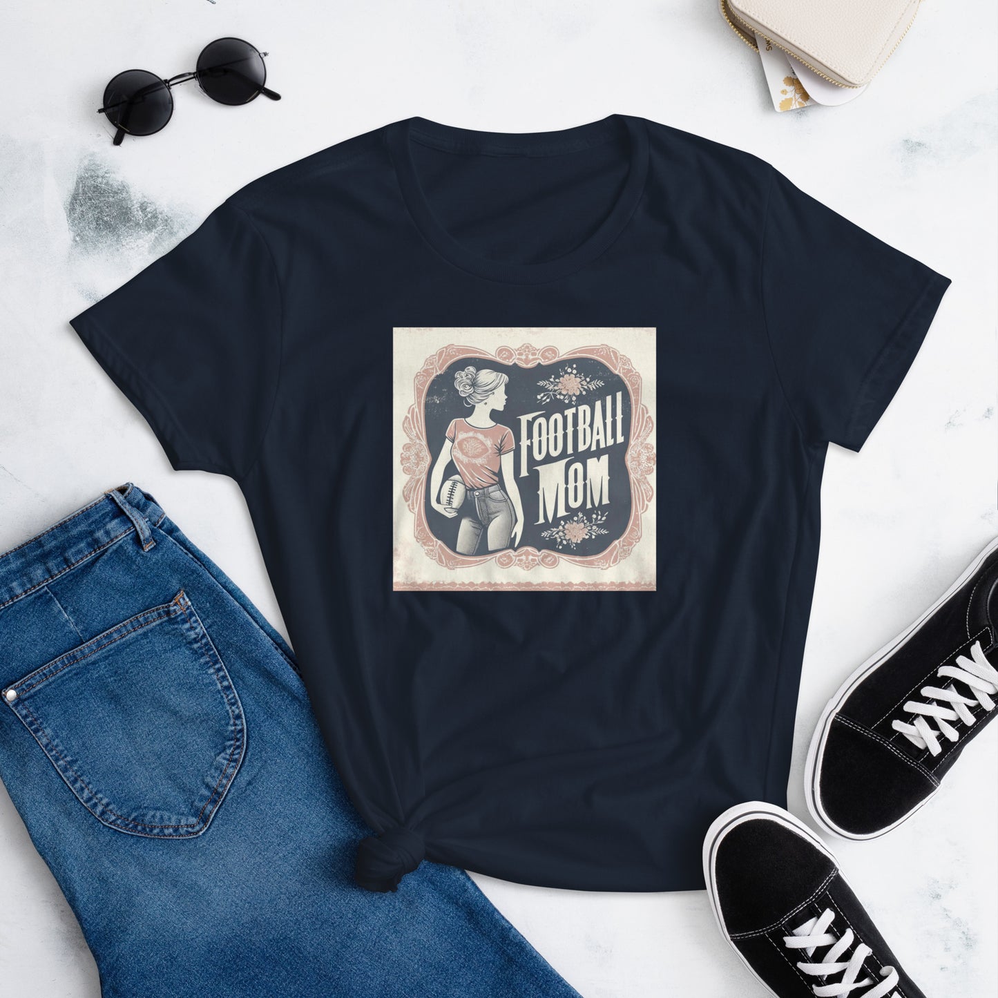 Women's Vintage Football Mom t-shirt