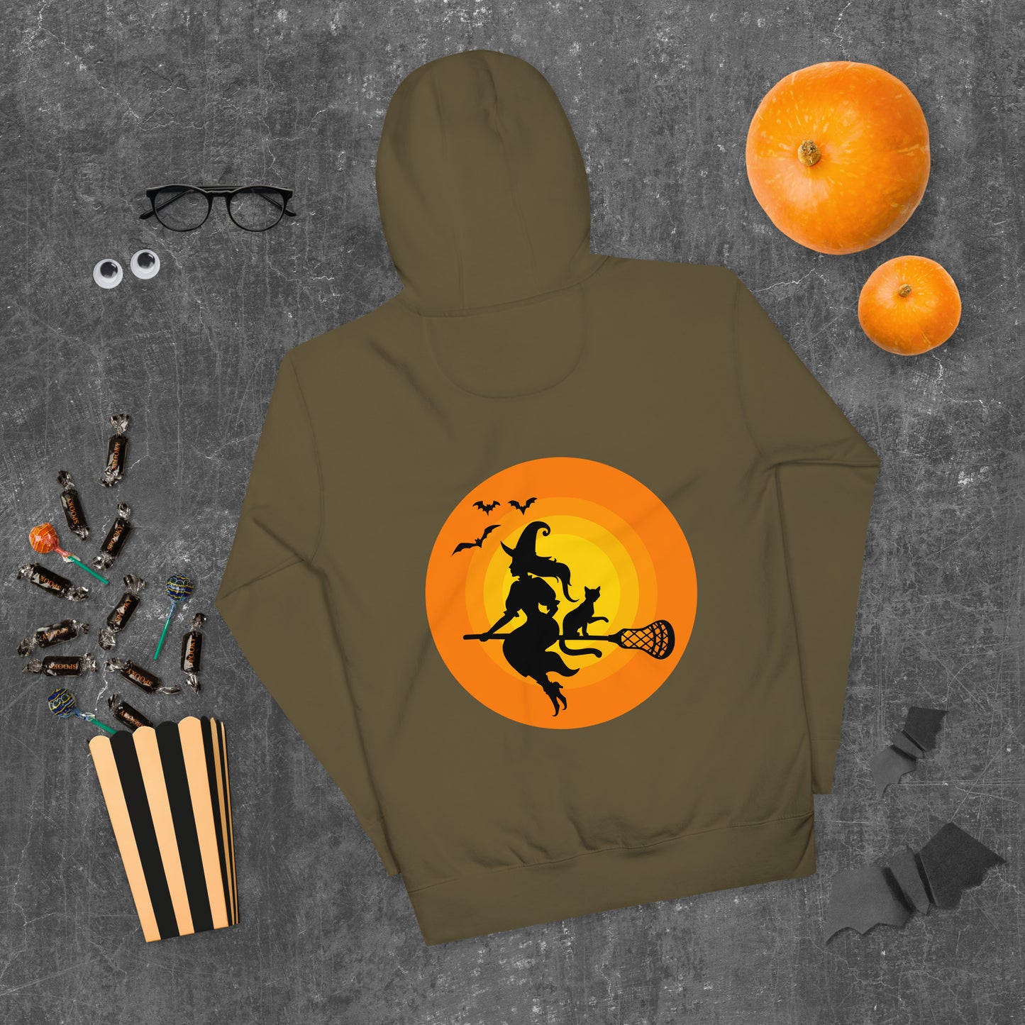 Halloween Lacrosse Witch Unisex Hoodie