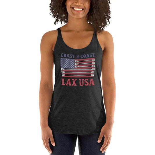 Women's American Racerback Tank Coast 2 Coast Lax USA
