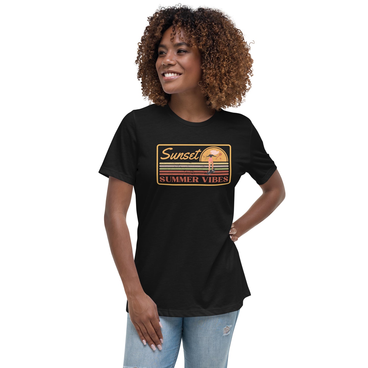 Women's Sunset Lacrosse Relaxed T-Shirt