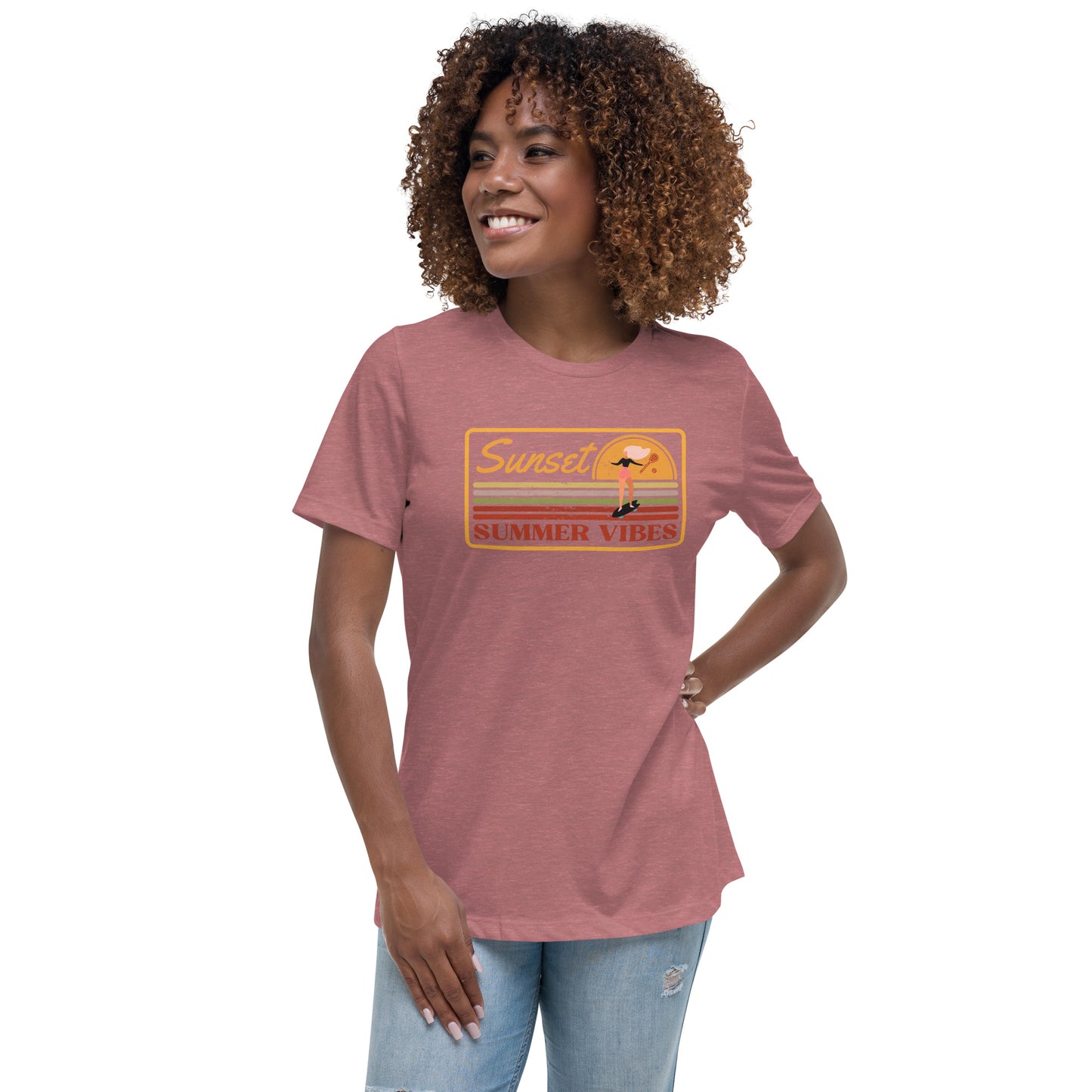 Women's Sunset Lacrosse Relaxed T-Shirt