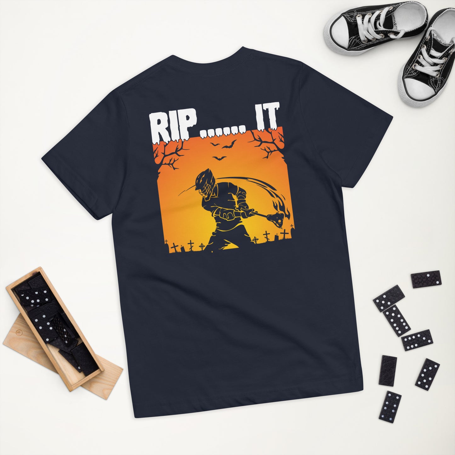 Halloween Lacrosse Youth RIP It jersey t-shirt