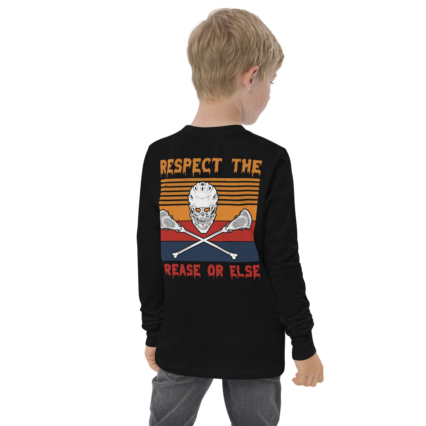 Youth Respect the Crease Lacrosse long sleeve tee