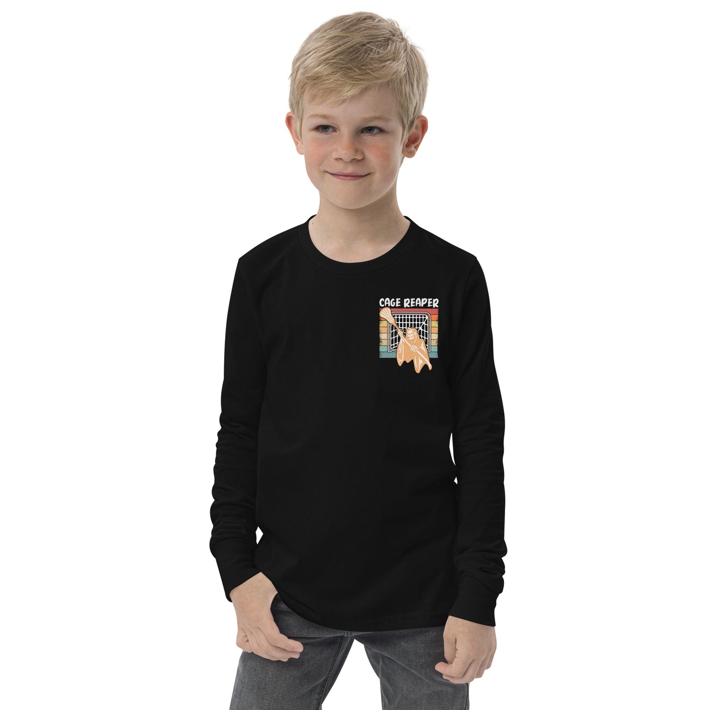 Youth Halloween Cage Reaper long sleeve tee