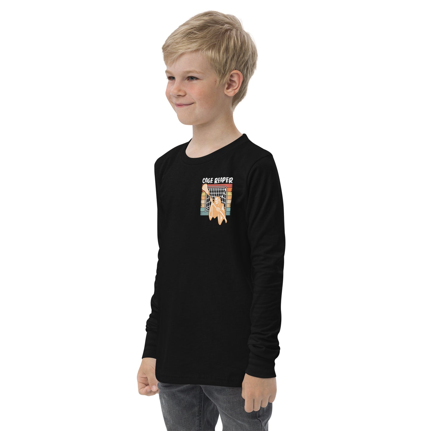 Youth Halloween Cage Reaper long sleeve tee