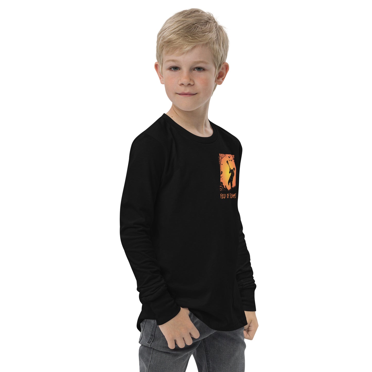 Halloween Lacrosse of Screams Youth long sleeve tee