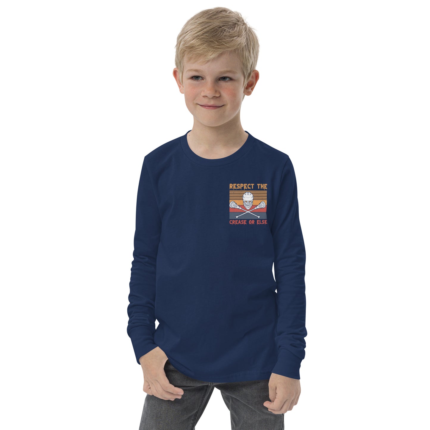 Youth Respect the Crease Lacrosse long sleeve tee