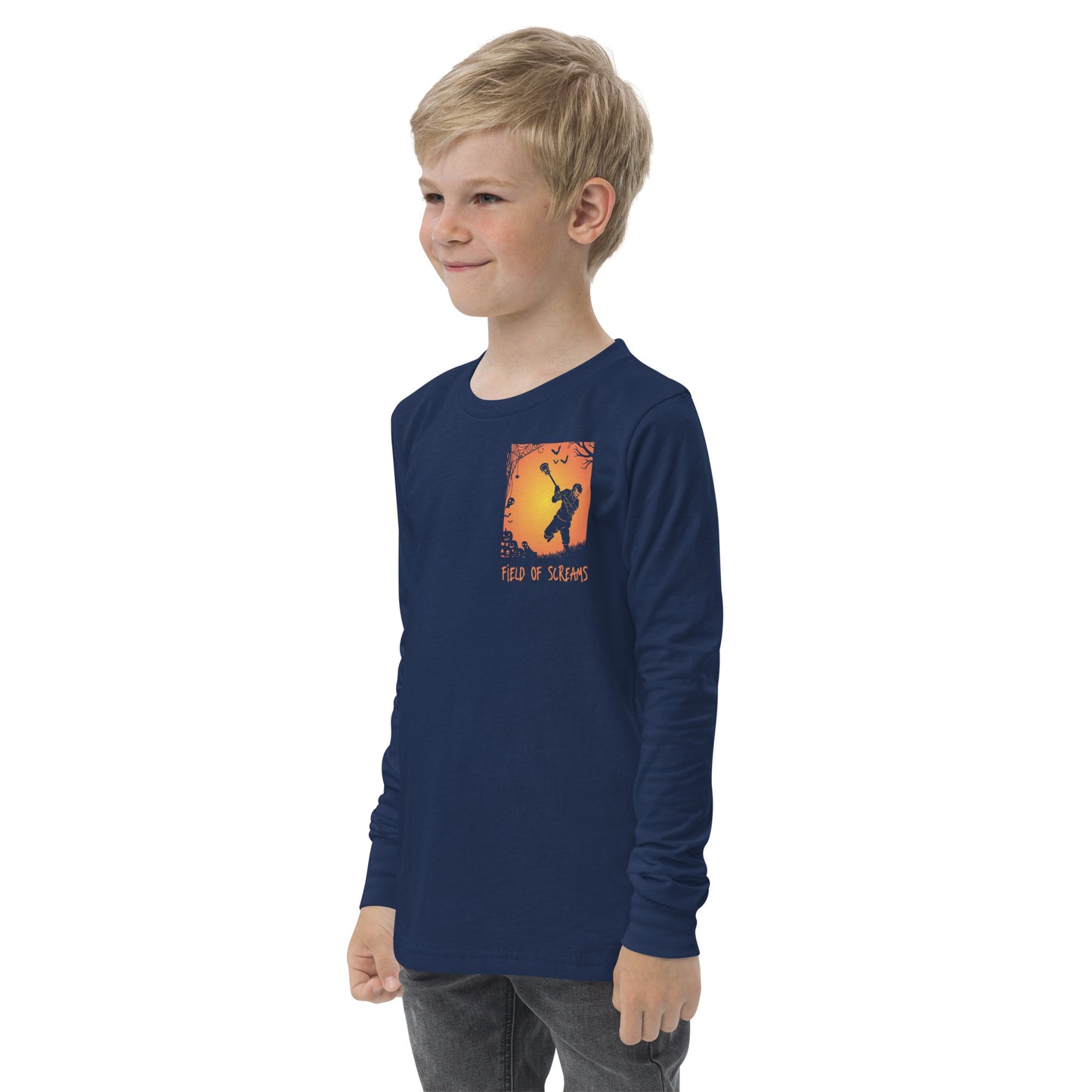 Halloween Lacrosse of Screams Youth long sleeve tee