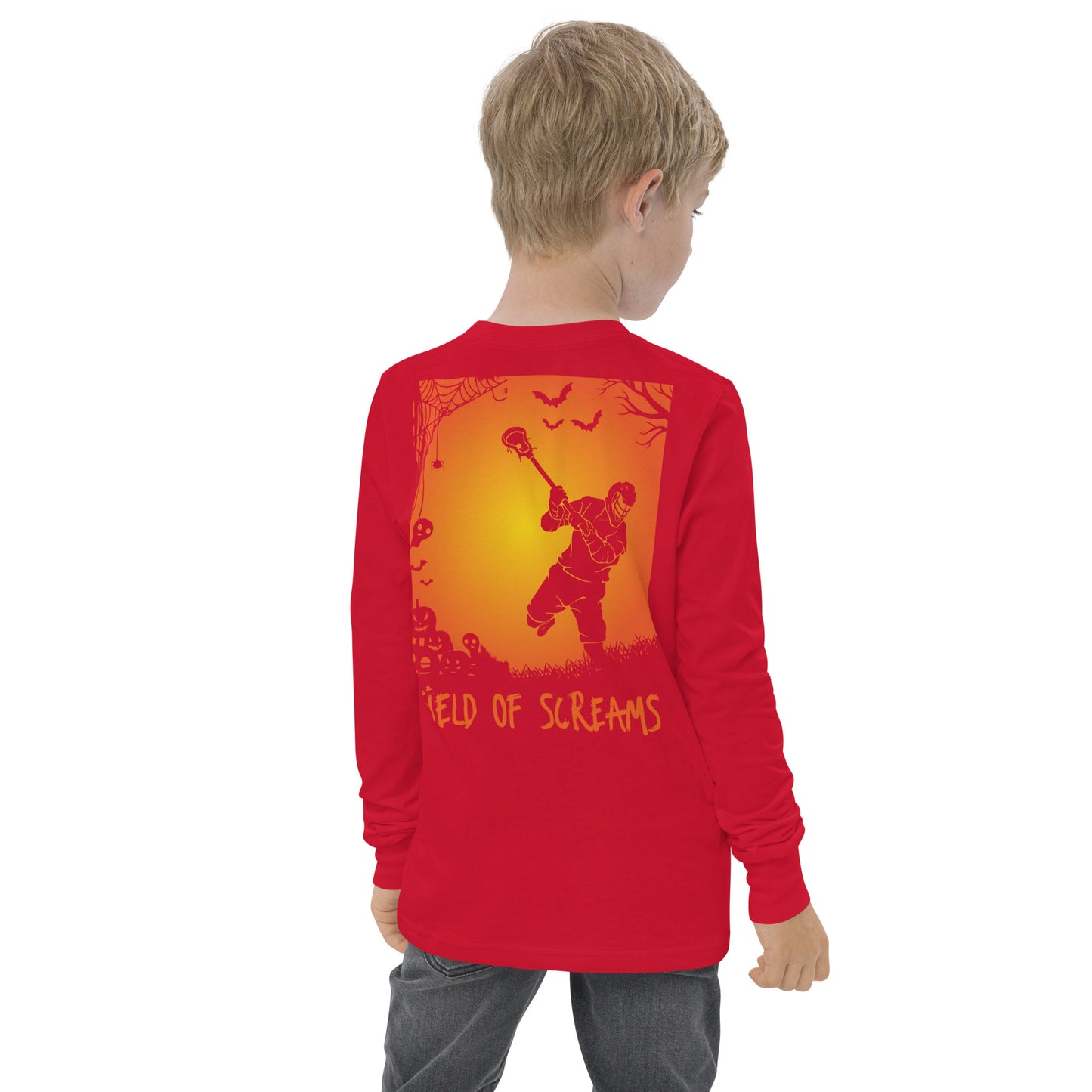 Halloween Lacrosse of Screams Youth long sleeve tee