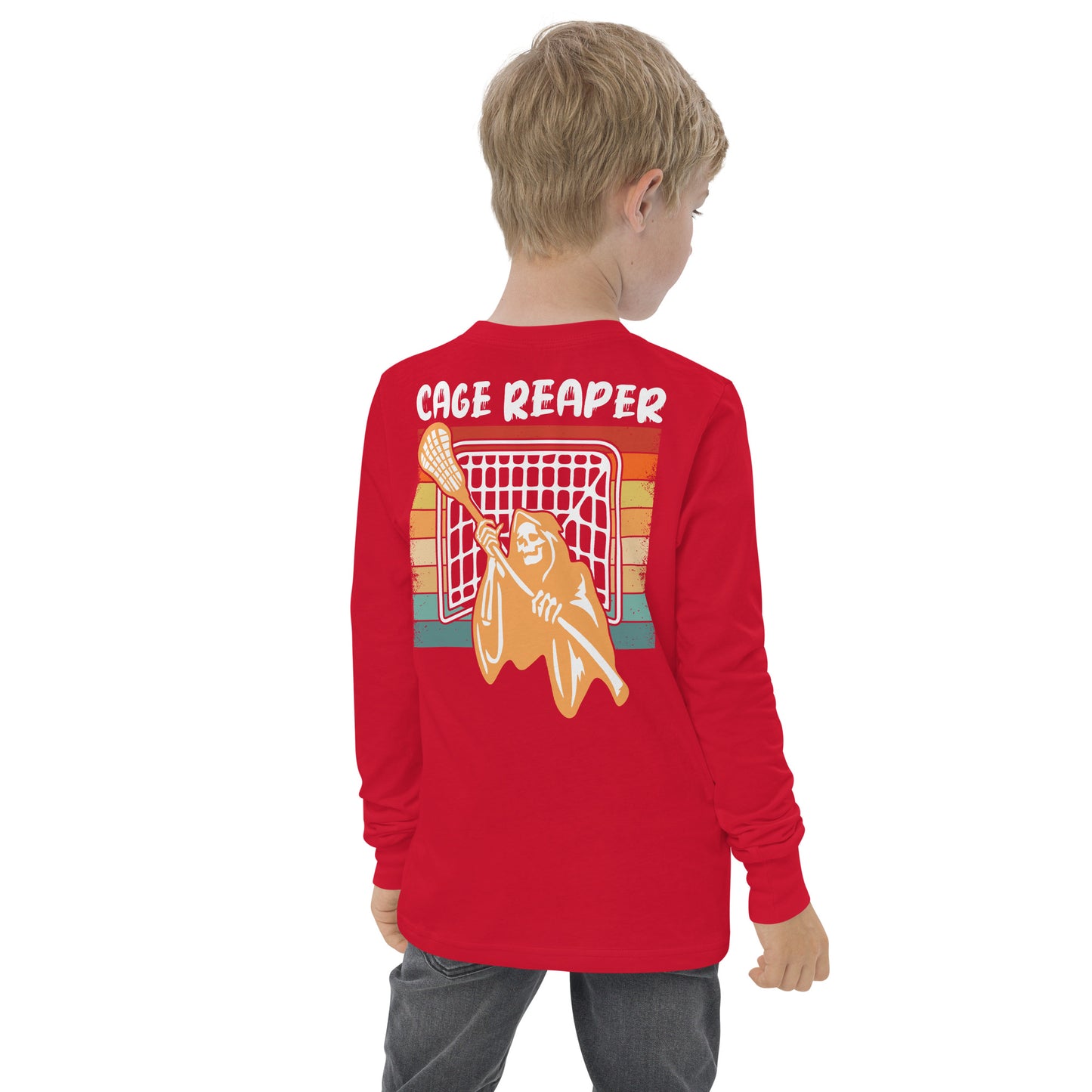 Youth Halloween Cage Reaper long sleeve tee