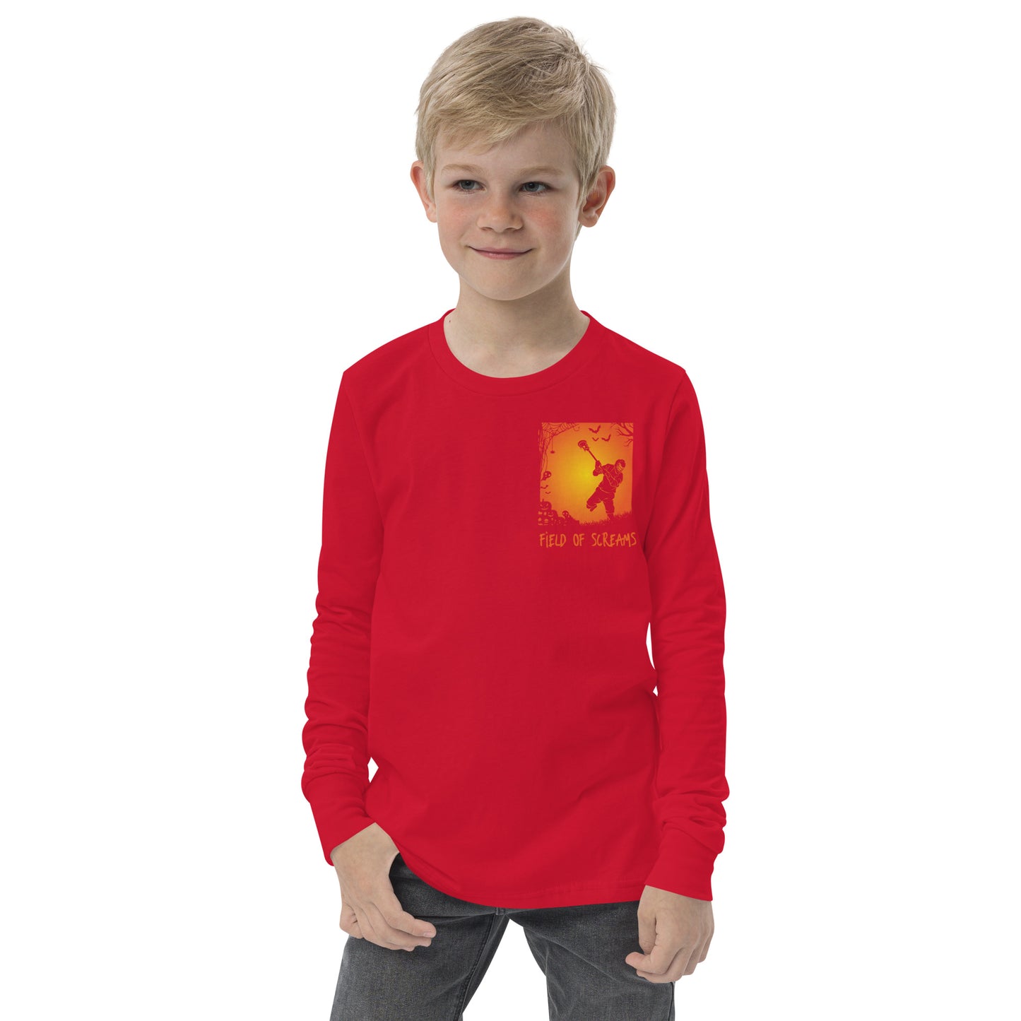 Halloween Lacrosse of Screams Youth long sleeve tee