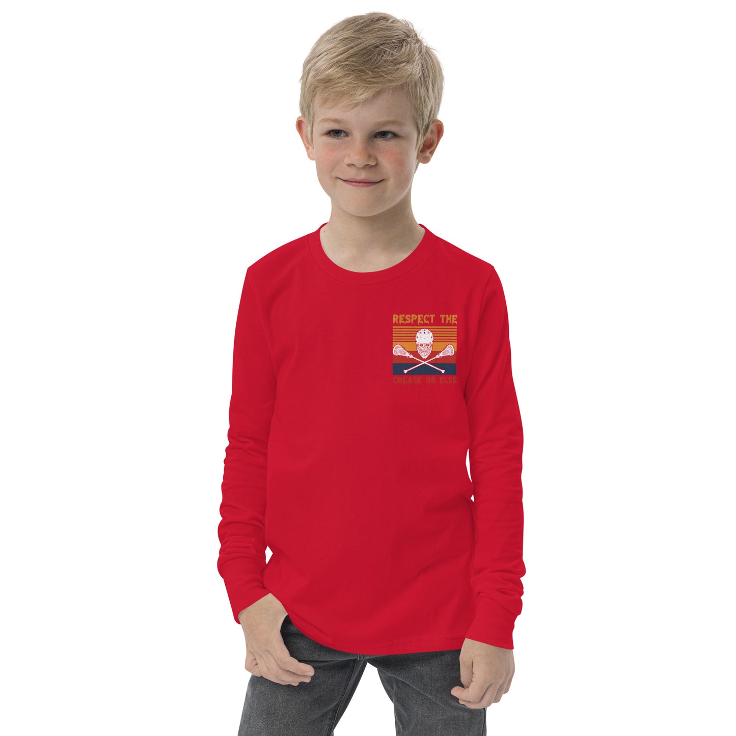 Youth Respect the Crease Lacrosse long sleeve tee