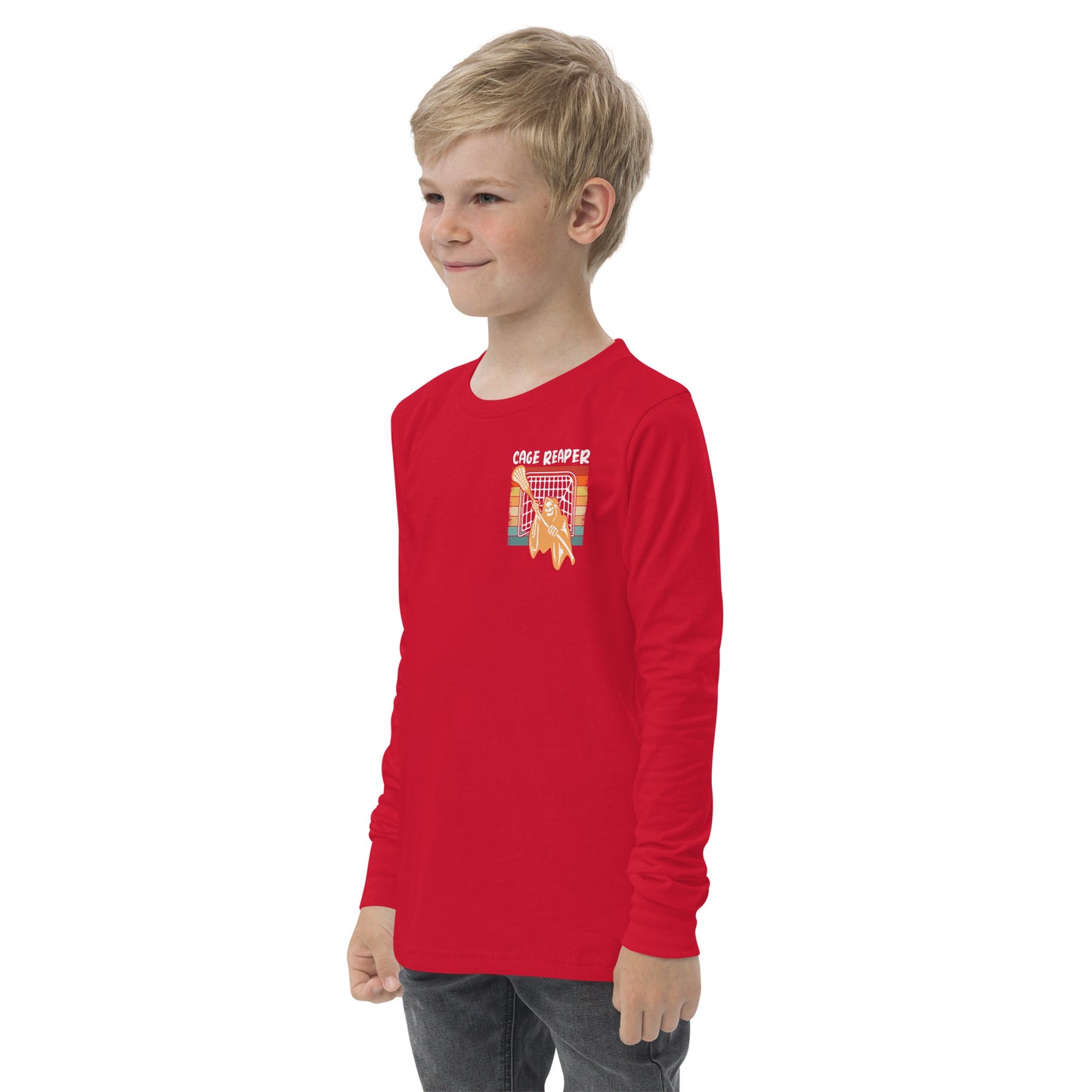 Youth Halloween Cage Reaper long sleeve tee